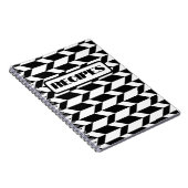 Carnet Flèche Chevron Gras Deux Tons Bleu Noir & Blanc (Côté Droit)