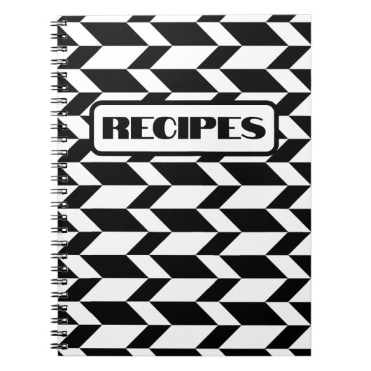 Carnet Flèche Chevron Gras Deux Tons Bleu Noir & Blanc (Devant)