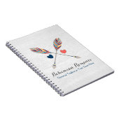 Carnet Flèches Croisées Bohèmes sur Bois Rustique Bohème  (Côté Droit)