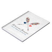 Carnet Flèches Croisées Bohèmes sur Bois Rustique Bohème  (Côté gauche)