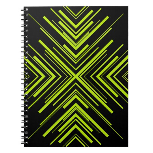 Carnet Flèches en vert citron et noir (Devant)