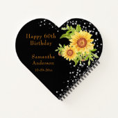 Carnet Fleur 60e Anniversaire Tournesol Noir Invité (Dos)