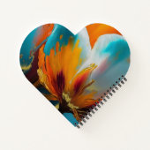 Carnet Fleur abstraite en orange et sarcelle (Dos)