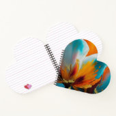 Carnet Fleur abstraite en orange et sarcelle (Intérieur)