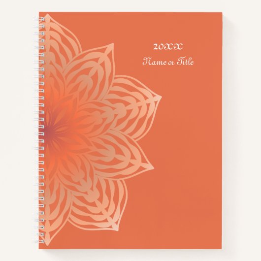 Carnet Fleur Abstraite en Pêche (Devant)