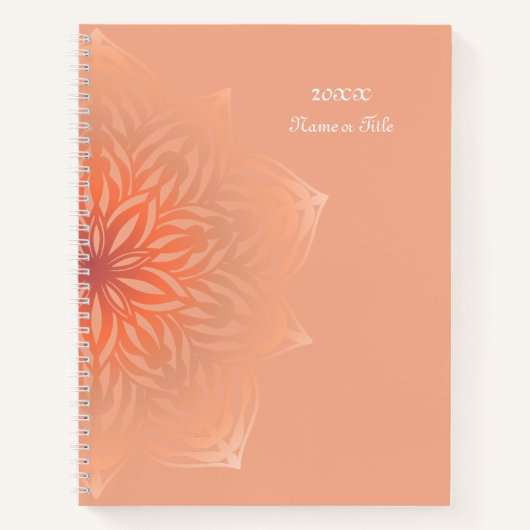 Carnet Fleur Abstraite en Pêche (Devant)