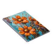 Carnet Fleur Abstraite Orange avec les gouttes de peintur (Côté Droit)