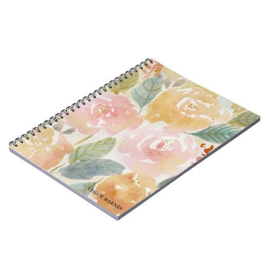 Carnet Fleur aquarelle (Côté gauche)