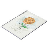 Carnet Fleur Aquarelle Orange Espoir (Côté gauche)