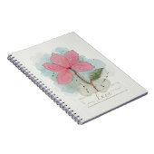 Carnet Fleur aquarelle rose Amour (Côté Droit)
