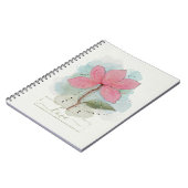 Carnet Fleur aquarelle rose Amour (Côté gauche)