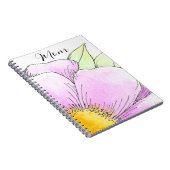 Carnet Fleur aquarelle rose fantaisiste (Côté Droit)
