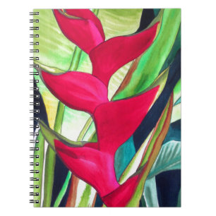 Carnet Fleur aquarelle tropicale Heliconia Lobster Claw
