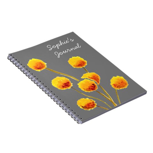 Carnet Fleur australienne native Yellow Billy Button (Côté Droit)