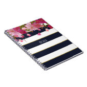 Carnet Fleur avec paillettes dorées fausses élégance mode (Côté Droit)