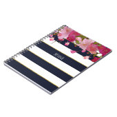 Carnet Fleur avec paillettes dorées fausses élégance mode (Côté gauche)