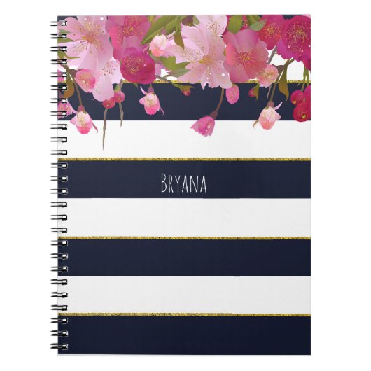 Carnet Fleur avec paillettes dorées fausses élégance mode (Devant)