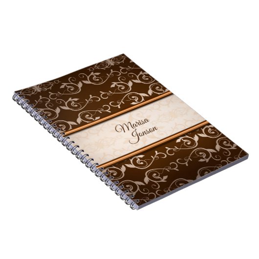 Carnet Fleur beige Damask (Côté Droit)