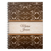 Carnet Fleur beige Damask (Devant)