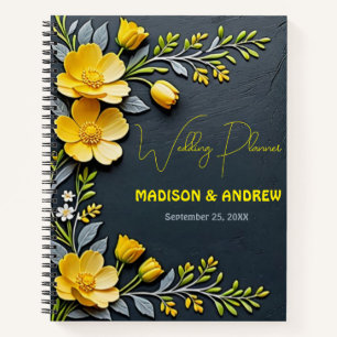 Carnet Fleur beurre jaune et mariage gris