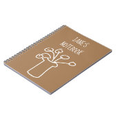 Carnet Fleur blanche art moderne simple contour (Côté gauche)