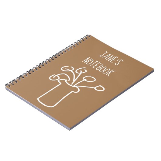 Carnet Fleur blanche art moderne simple contour (Côté gauche)