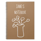 Carnet Fleur blanche art moderne simple contour (Devant)