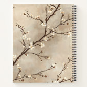 Carnet Fleur Blanche Élégante Branche Minimaliste (Dos)