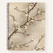 Carnet Fleur Blanche Élégante Branche Minimaliste (Devant)
