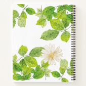 Carnet Fleur blanche et jardin Feuille vert (Dos)