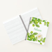 Carnet Fleur blanche et jardin Feuille vert (Intérieur)