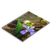 Carnet Fleur blanche pourpre bleu Iris (Côté gauche)