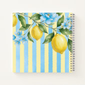 Carnet Fleur Bleu Rayure Main Squeeze Mariage (Dos)