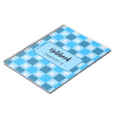 Carnet Fleur bleue à carreaux (Côté gauche)