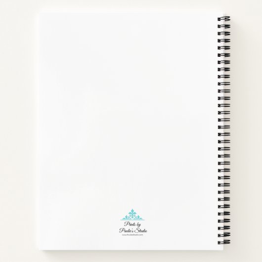 Carnet Fleur bleue sur fond rose (Dos)