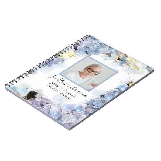 Carnet Fleur Blue Hydrangea Fête de la vie (Côté gauche)