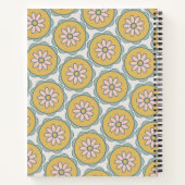 Carnet Fleur Boho Mandala en Jaune Personnalisé  (Dos)