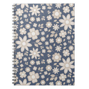 Carnet Fleur botanique à l'aquarelle Navy Romantique