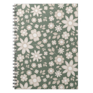 Carnet Fleur botanique aquarelle romantique Deep Sage
