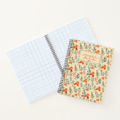 Carnet Fleur Botanique Orange Floral Vert Branche (Intérieur)