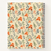 Carnet Fleur Botanique Orange Floral Vert Branche (Dos)