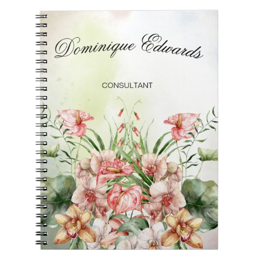 Carnet Fleur Botanique Tropicale Élégante et Stylée (Devant)
