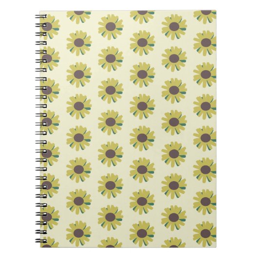 Carnet Fleur Brown de tournesol  Jaune Motif (Devant)