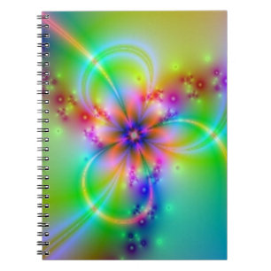 Carnet Fleur colorée avec des rubans