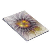 Carnet Fleur colorée lumineuse, fractale moderne abstrait (Côté Droit)