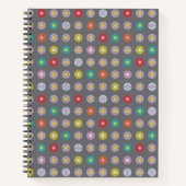 Carnet Fleur colorée rétro (Devant)