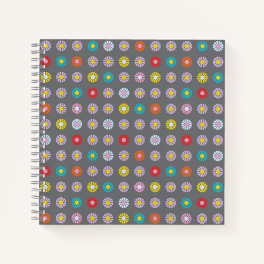 Carnet Fleur colorée rétro (Devant)