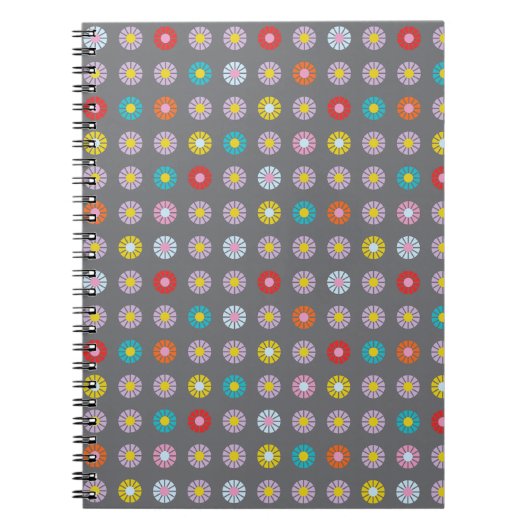 Carnet Fleur colorée rétro (Devant)