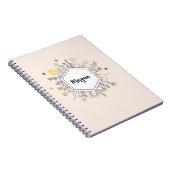 Carnet Fleur d'abeille personnalisée Nom floral Hexagon (Côté Droit)