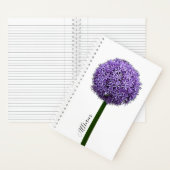 Carnet Fleur d'Allium pourpre sur fond blanc (À l'intérieur)
